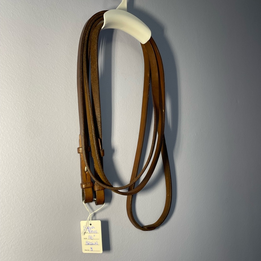 116” Brown Leather English Reins